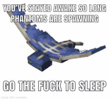 Go To Sleep Minecraft GIF - Go To Sleep Minecraft Phantom GIFs
