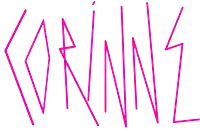 a pink line drawing of the name karina