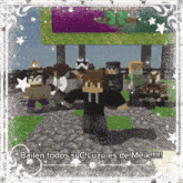 a picture of a group of minecraft characters with the caption bailen todos si clluzu es de meik !!!