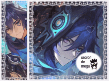 a picture of a boy with the words ororon de megu