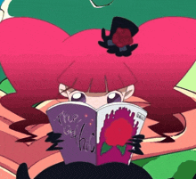a girl is reading a book titled the girl who