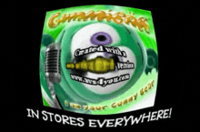 a green screen with the words in stores everywhere written on it