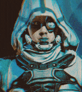 a painting of a person with a hood on