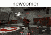 a screenshot of a video game with the word newcomer on top