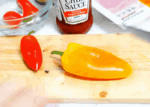 파프리카 노랑 주황 손질 요리 GIF - Cut Paprika Orange Paprika GIFs