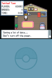a screenshot of a game that says twinleaf town on it