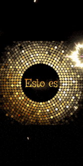 a black background with gold dots and the words " esto es "