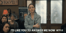 Id Like You To Answer Me Now Victoria Pedretti GIF - Id Like You To Answer Me Now Victoria Pedretti Nell Crain GIFs