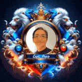 a picture of a man in a frame with the name capt papip on it