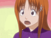 a cartoon girl with a star in her hair is surprised