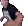 a pixelated image of a man in a black shirt holding something in his hand .