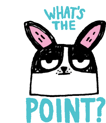 Dog Saying What'S The Point Sticker - Pudding Funny Animals The Cry Baby Stickers