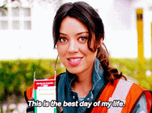 Parks And Rec April Ludgate GIF - Parks And Rec April Ludgate This Is The Best Day Of My Life GIFs