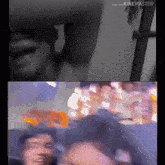 a screenshot of a video made with kinemaster shows a man making a funny face