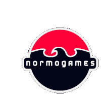 a logo for normogames with a red circle