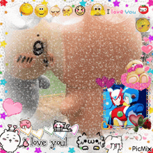 a picture of a teddy bear with the words i love you on the bottom