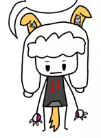 a cartoon drawing of a sheep wearing a black shirt with the number 11