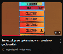 a screenshot of a video titled sfx library back
