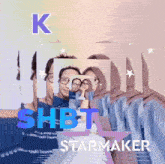 a picture of a man and a woman with the words k shbt starmaker above them