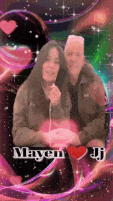a picture of a man and woman with the name mayen jj
