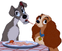 Lady And The Tramp Kiss Sticker - Lady And The Tramp Kiss Couple Stickers