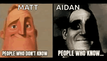 a picture of a cartoon character and a picture of a man with sunglasses and the words `` people who don 't know '' .