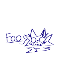 a drawing of a cat with a crown and the word fog