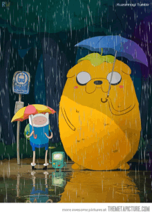 Adventure Time Rainy Day GIF