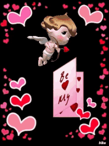 Be My Valentine Cupid GIF - Be My Valentine Cupid Hearts GIFs