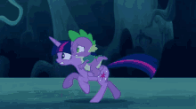 twilight sparkle spike the dragon my little pony scared running