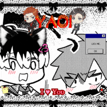 a computer screen with a message that says lick me ok