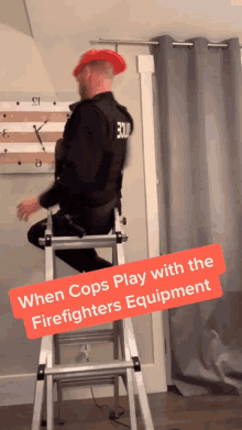 cops ladder ladders firefighter fireman