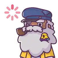a cartoon drawing of a man with a beard and a pipe