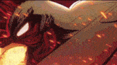 a close up of a cartoon character with flames coming out of his mouth