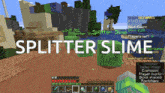 a screenshot of a game called splitter slime with a green monster