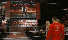 a man in a red robe with the word russia on it