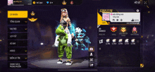 a screenshot of a free fire game shows a girl in a dinosaur costume