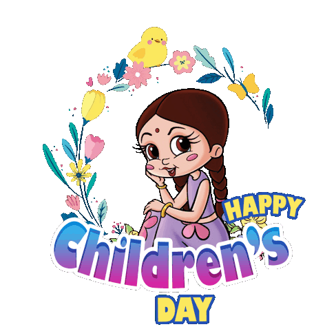 Happy Childrens Day Chutki Sticker - Happy Childrens Day Chutki Chhota Bheem Stickers