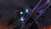 a rocket is being launched into the air with a huge explosion behind it
