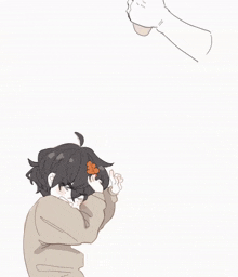 a drawing of a person holding a loaf of bread with the number 3 written on it