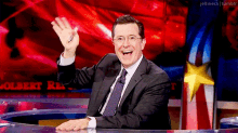 Wave GIF - Stephen Colbert Hey Hello GIFs
