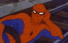 heroes spiderman chilling