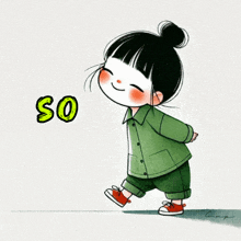 a cartoon of a girl with the words tq so much