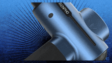 a blue renpho hair dryer with a black handle