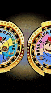 two circles with the word friends on them