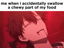 Me When I Accidentally Swallow A Chewy Part Of My Food Link Click Cheng Xiaoshi GIF