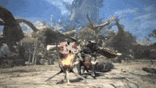 a video game character is holding a sword and shield