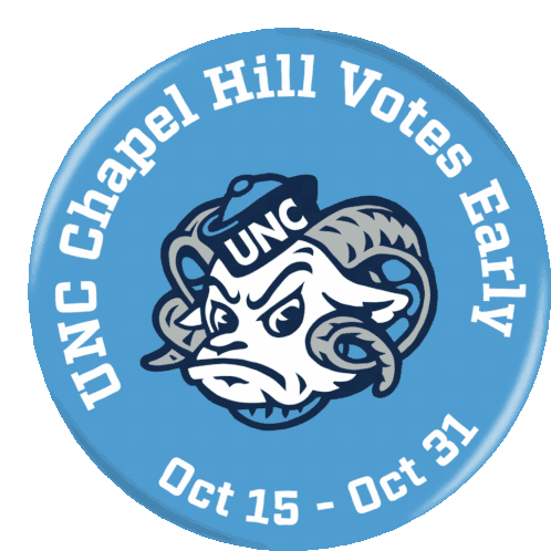 Unc Chapel Hill Votes Early Unc Sticker - Unc Chapel Hill Votes Early Unc University Of North Carolina Chapel Hill Stickers