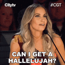 Can I Get A Hallelujah Trish Stratus GIF - Can I Get A Hallelujah Trish Stratus Canadas Got Talent GIFs