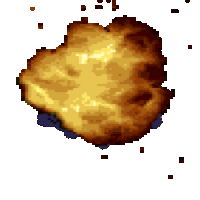 a pixel art drawing of a fried chicken breast on a white background
